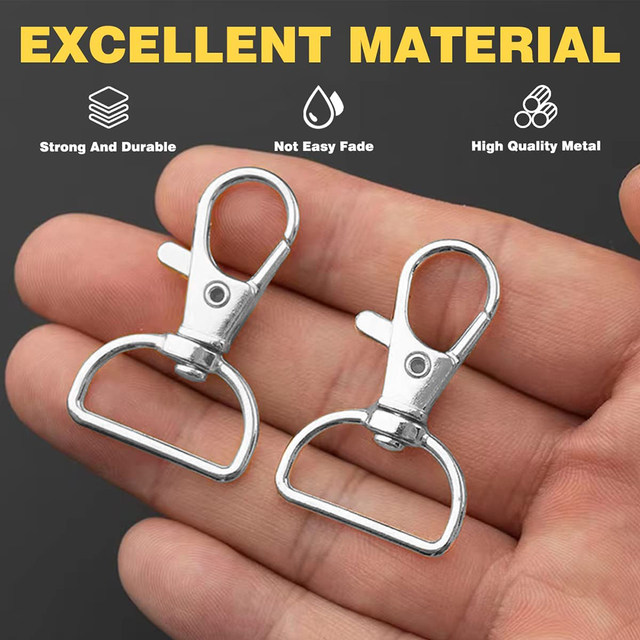 12/10PCS Lanyard Keychain Snap Hooks Clip Metal Lobster Claw Clasp